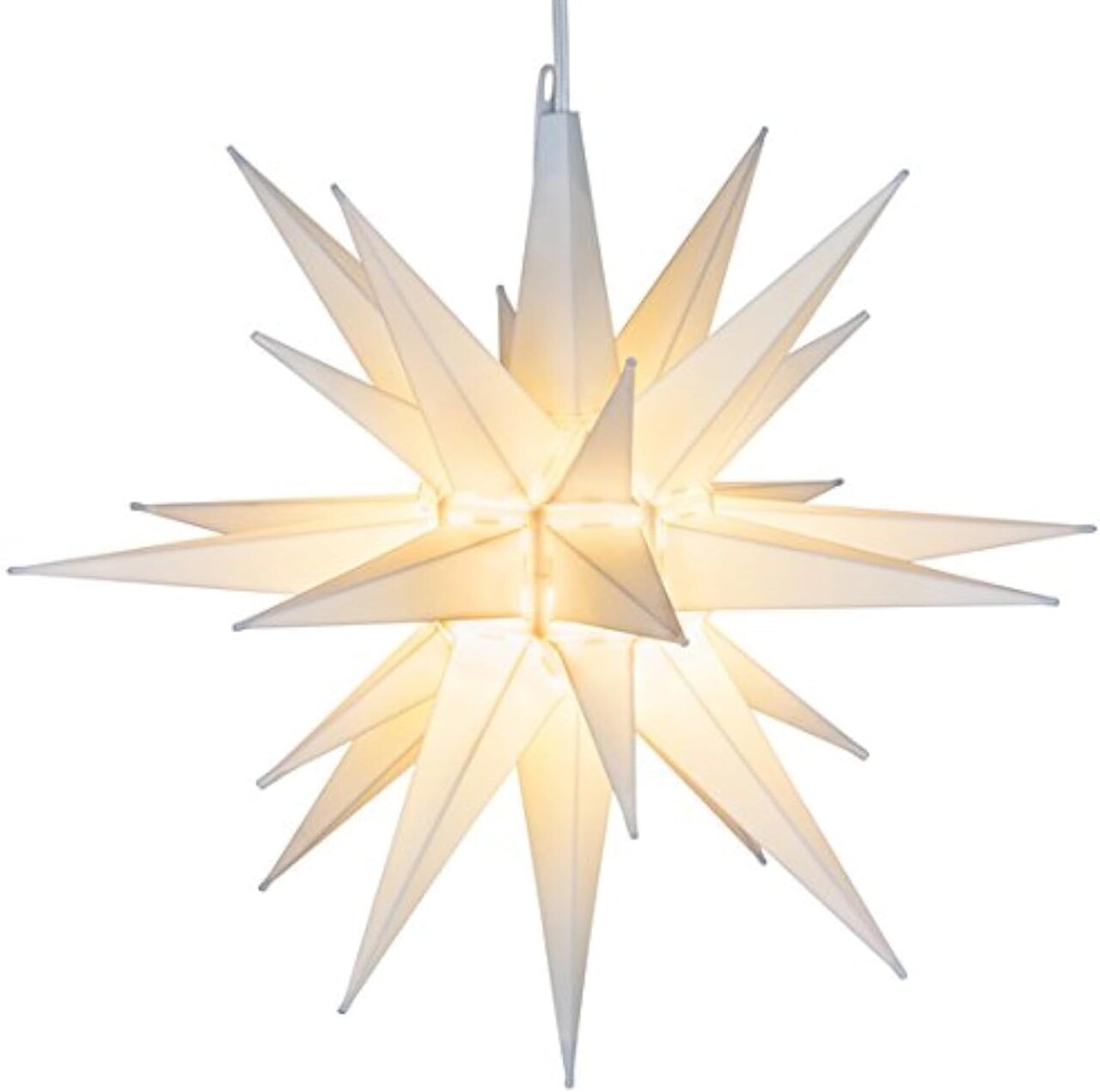 14” Bright White LED Moravian Star Tree Topper - Hanging Outdoor/Indoor